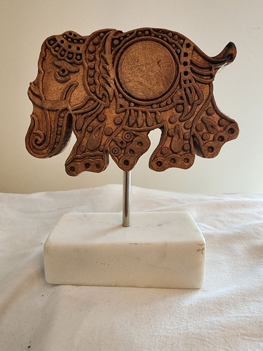 Hand Carved Wooden Elephant Statue